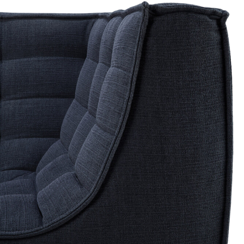 The N701 Round Corner from Ethnicraft in graphite eco fabric in detail.