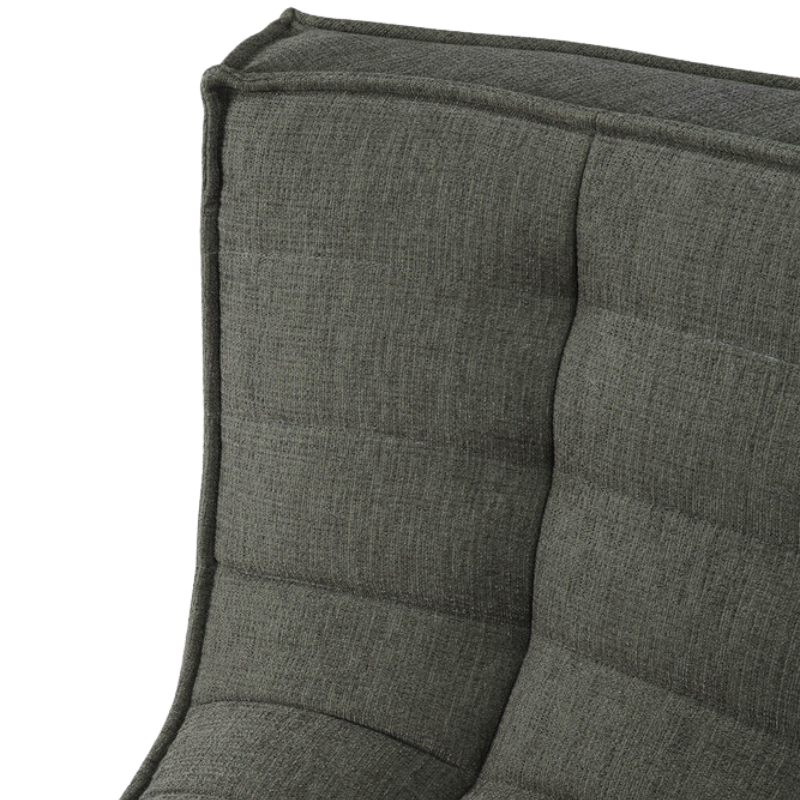The N701 Round Corner from Ethnicraft in moss eco fabric backrest.