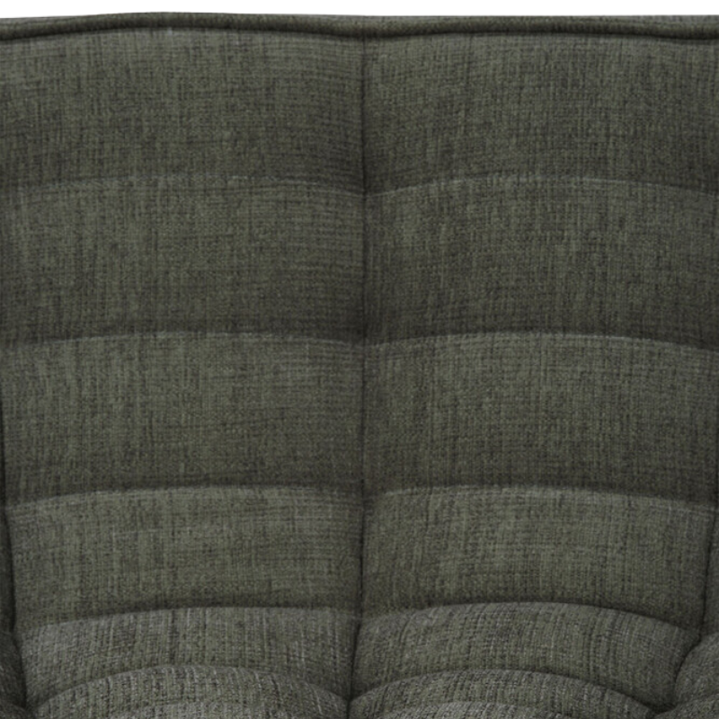 The N701 Round Corner from Ethnicraft in moss eco fabric focusing on the design.
