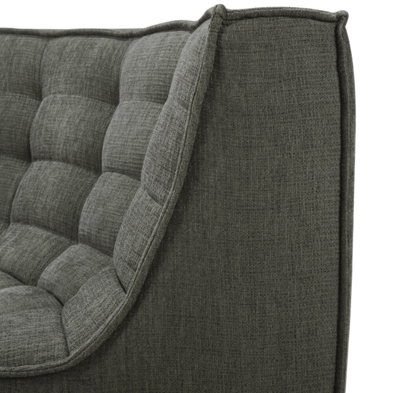 The N701 Round Corner from Ethnicraft in moss eco fabric in detail.