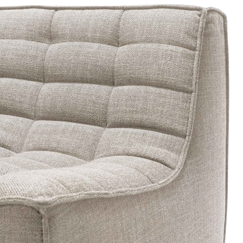 The N701 Two Seater Sofa from Ethnicraft with beige standard fabric close up.