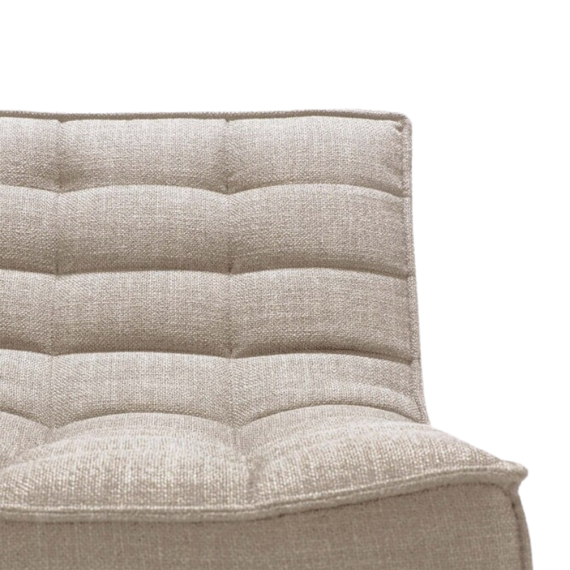 The N701 Two Seater Sofa from Ethnicraft with beige standard fabric in detail.