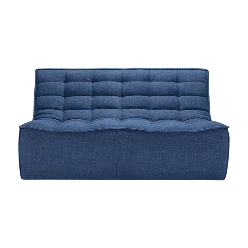 The N701 Two Seater Sofa from Ethnicraft with blue standard fabric.