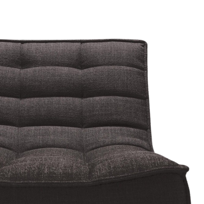 The N701 Two Seater Sofa from Ethnicraft with dark grey standard fabric in detail.