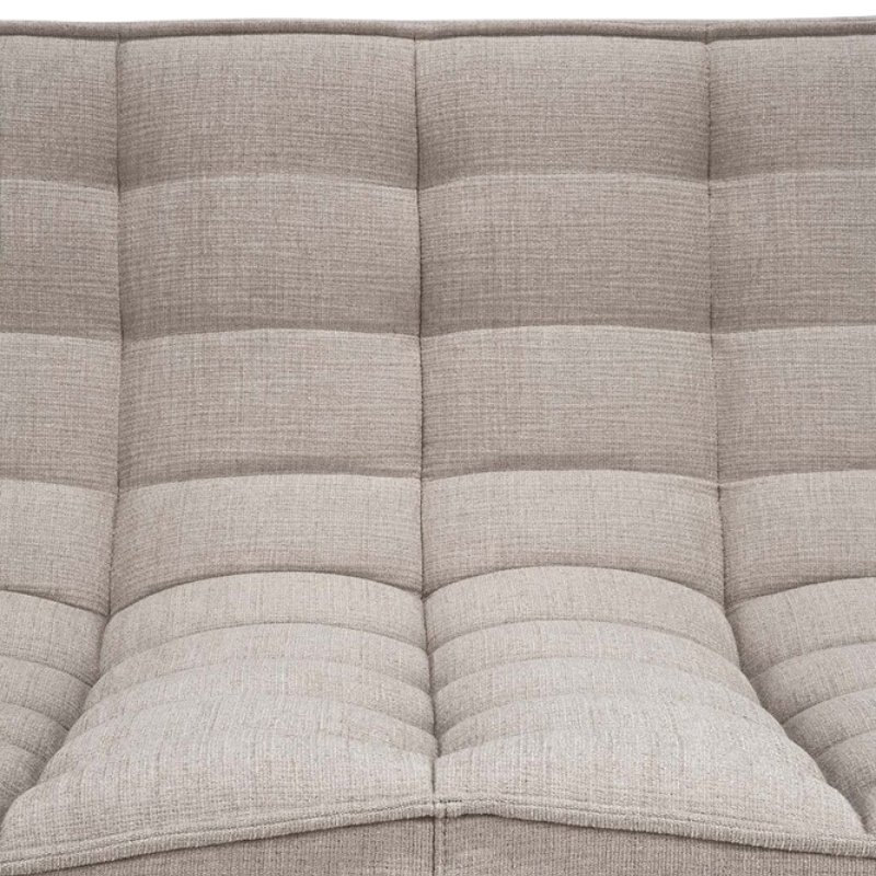 The N701 Two Seater Sofa from Ethnicraft with ecru eco fabric close up.