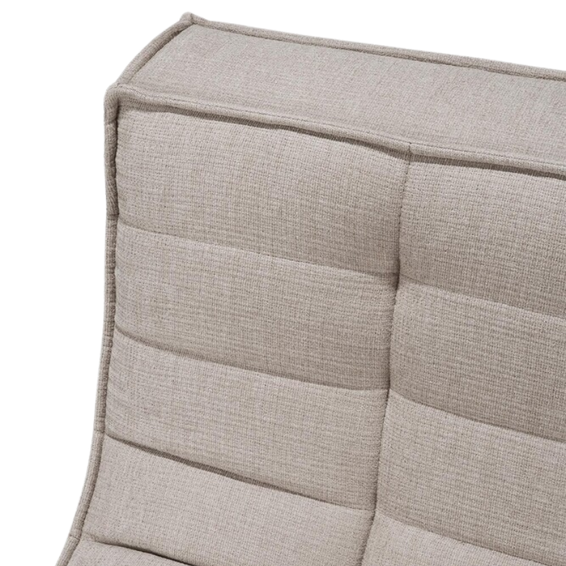 The N701 Two Seater Sofa from Ethnicraft with ecru eco fabric in detail.