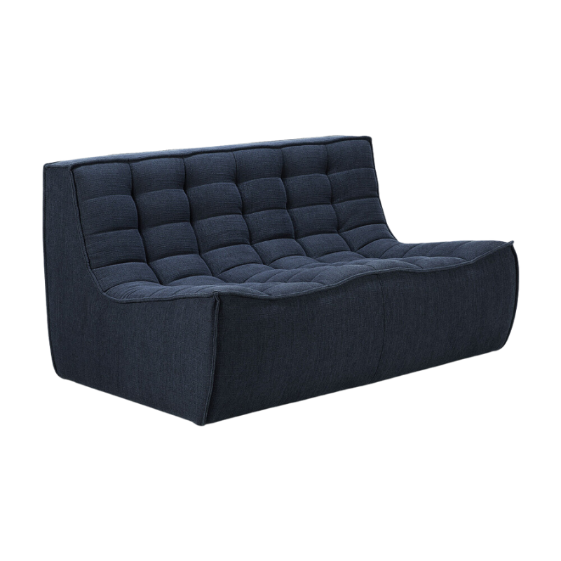 The N701 Two Seater Sofa from Ethnicraft with graphite eco fabric from an angle.