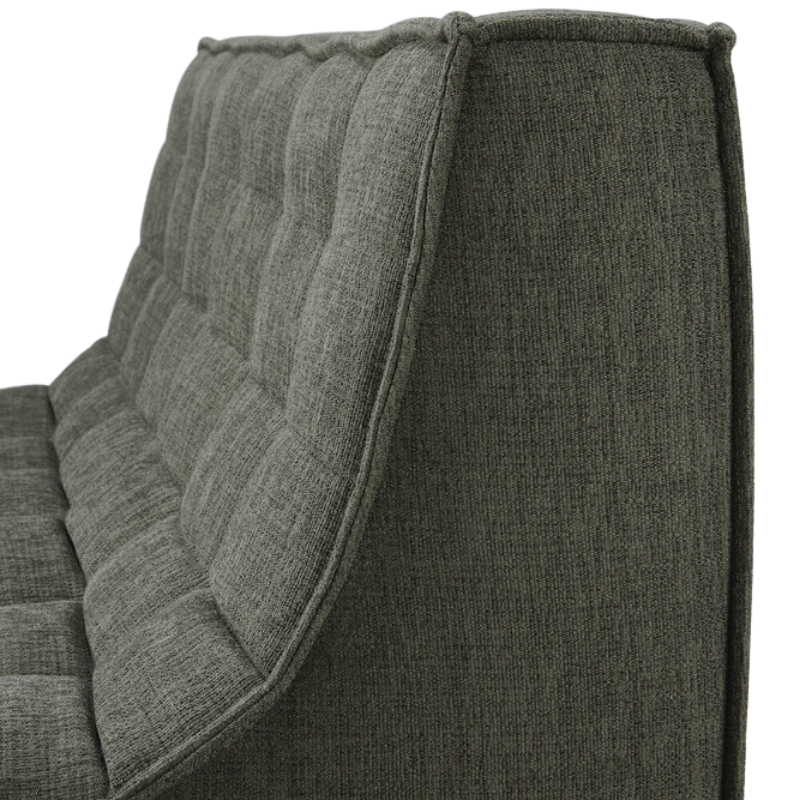 The N701 Two Seater Sofa from Ethnicraft with moss eco fabric backrest.