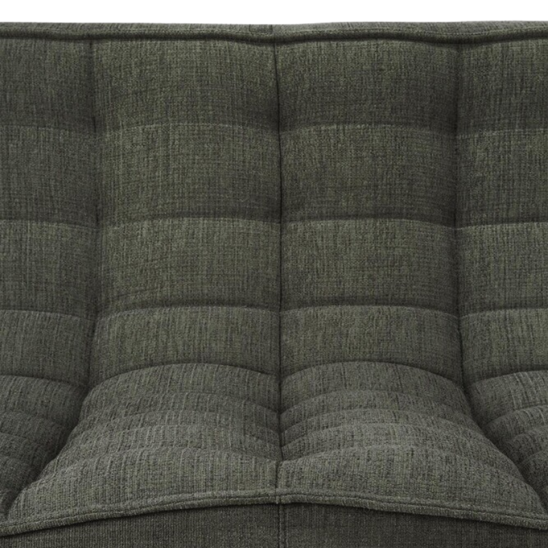 The N701 Two Seater Sofa from Ethnicraft with moss eco fabric close up.