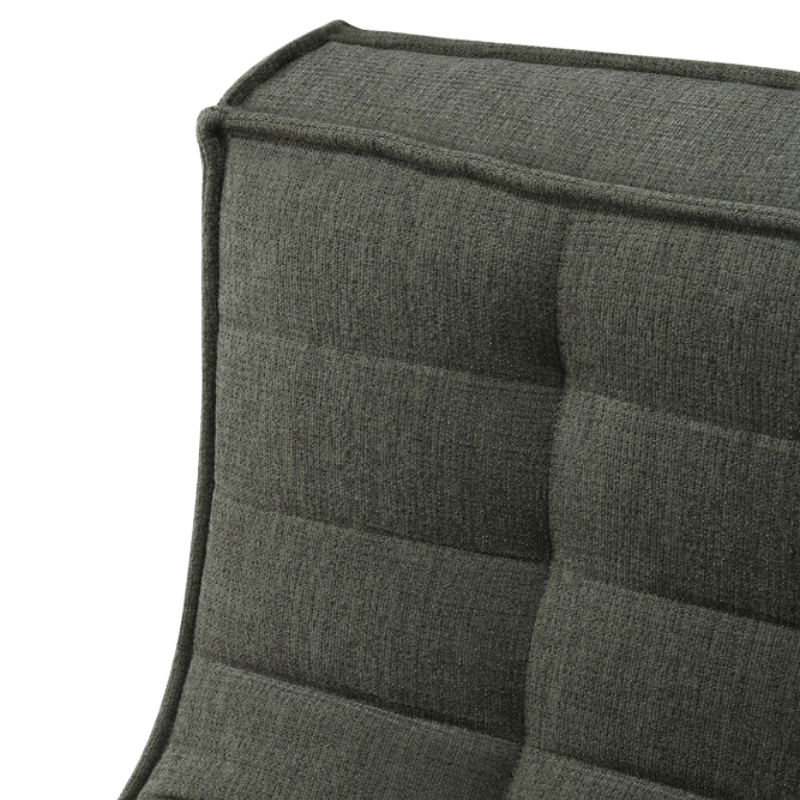 The N701 Two Seater Sofa from Ethnicraft with moss eco fabric in detail.