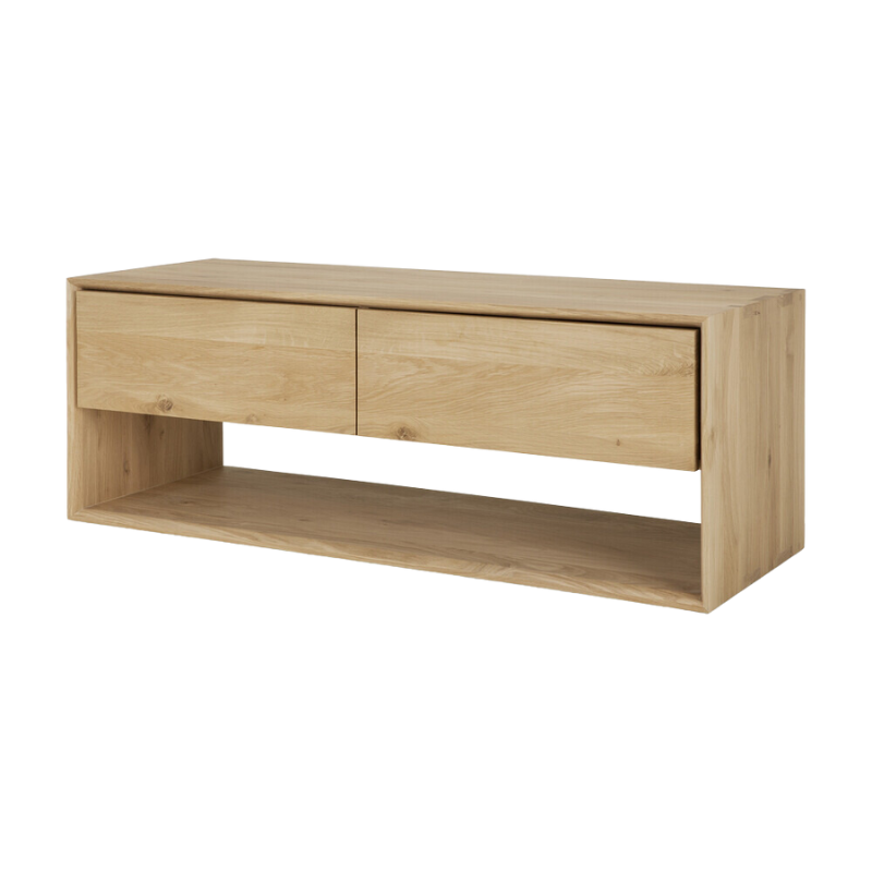 The Nordic TV Cupboard from Ethnicraft 47.5 inch size from the side.