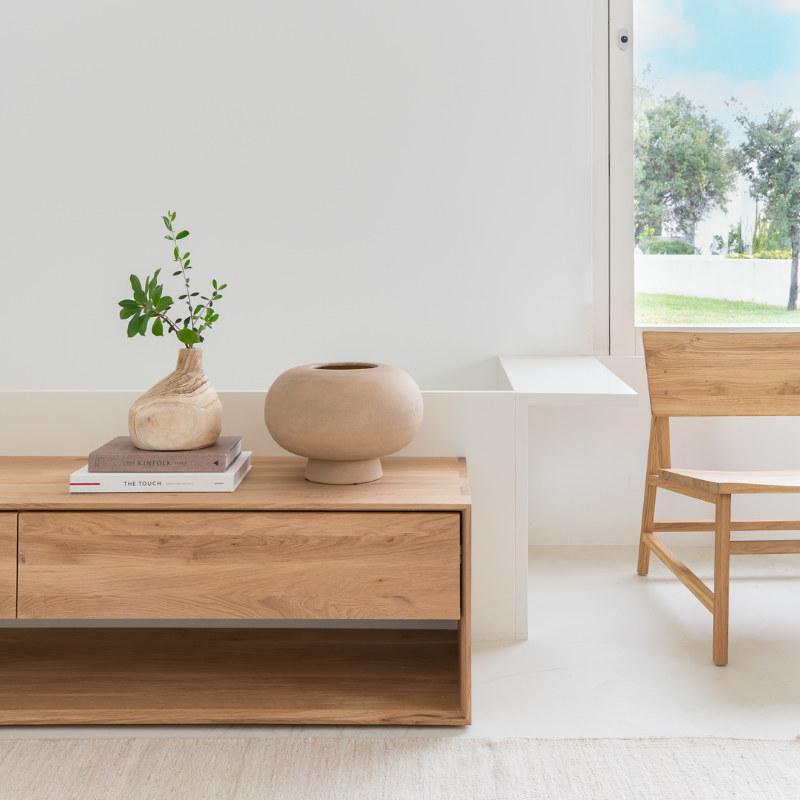 The Nordic TV Cupboard from Ethnicraft in a living room.