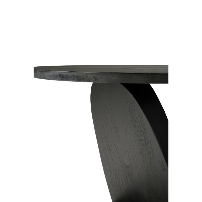 The Oblic Side Table from Ethnicraft in black teak highlighting the tabletop.
