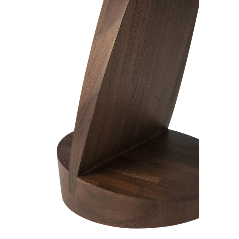 The Oblic Side Table from Ethnicraft in brown teak base.