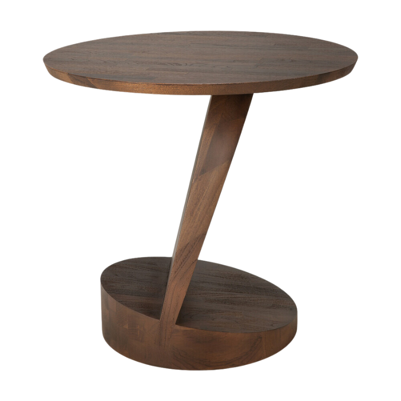 The Oblic Side Table from Ethnicraft in brown teak.