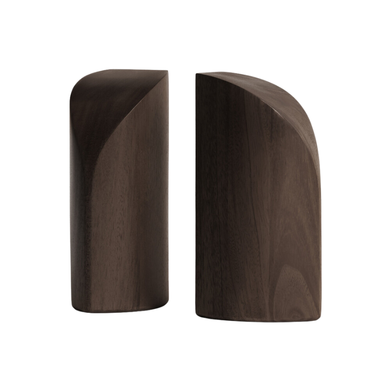 PI Book Ends in mahogany dark brown wood.