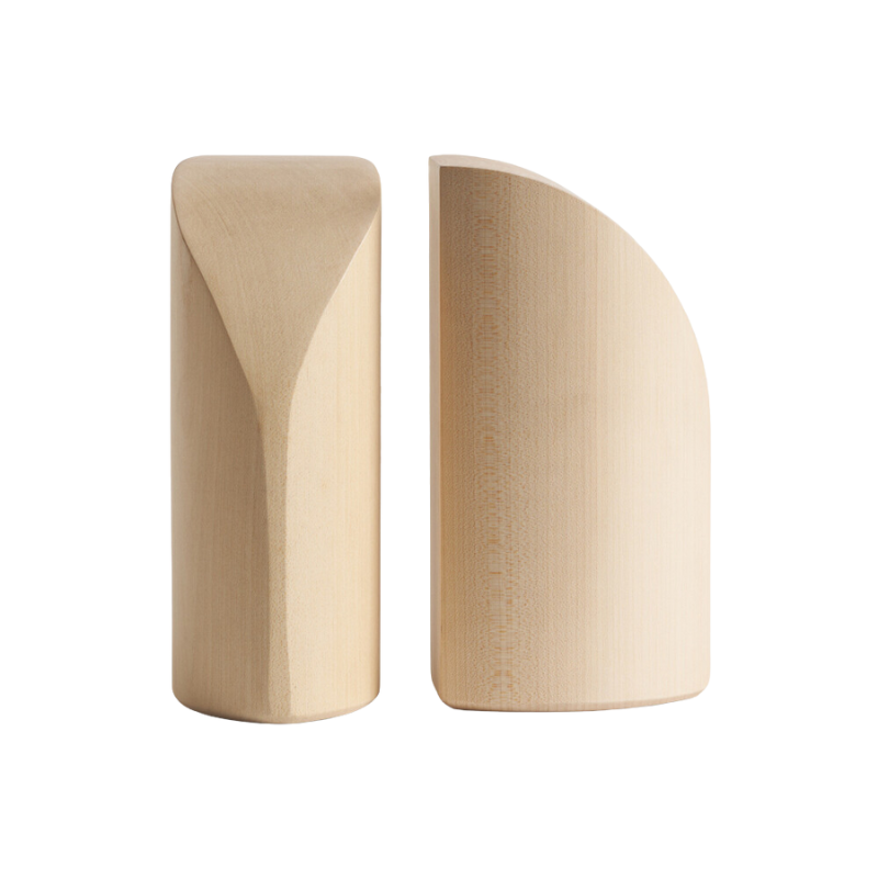 PI Book Ends in sycamore wood.