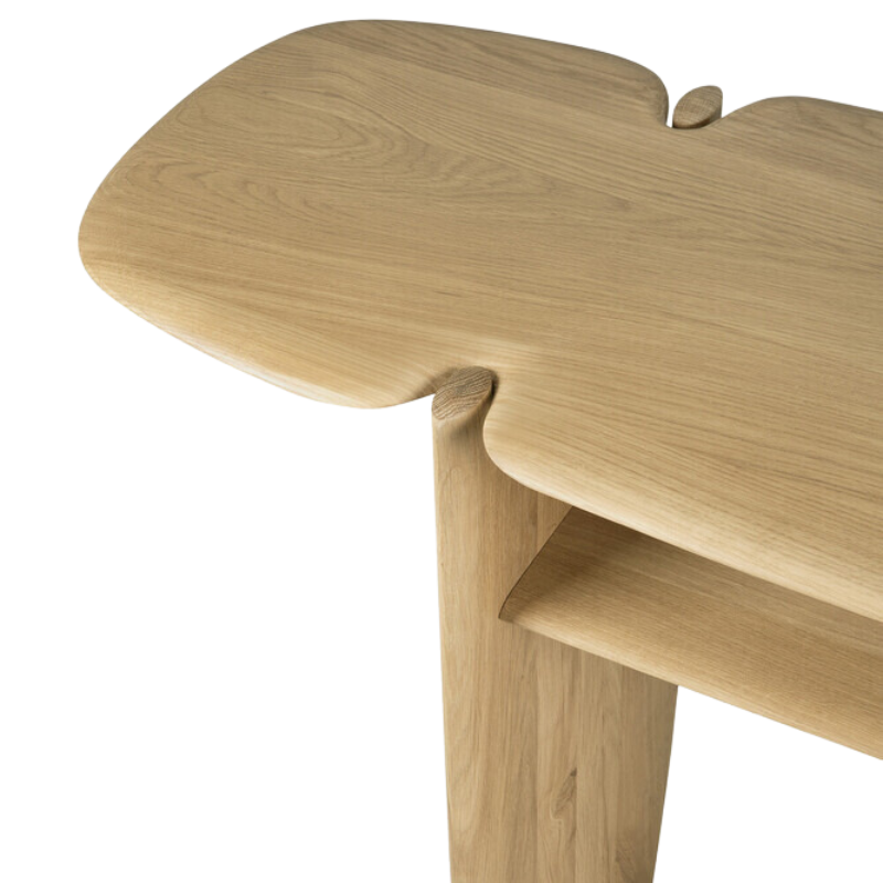 The PI Console from Ethnicraft in oak in a close up.
