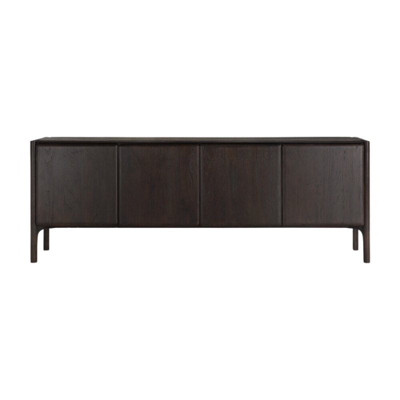 The 91 inch PI Sideboard from Ethnicraft in dark brown teak.