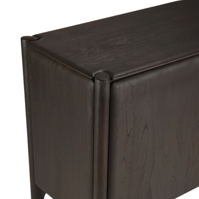The PI Sideboard from Ethnicraft in dark brown teak corner.