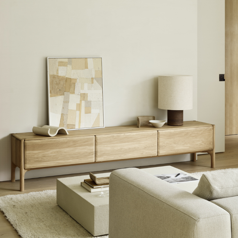 The PI TV Cupboard from Ethnicraft in a living room.