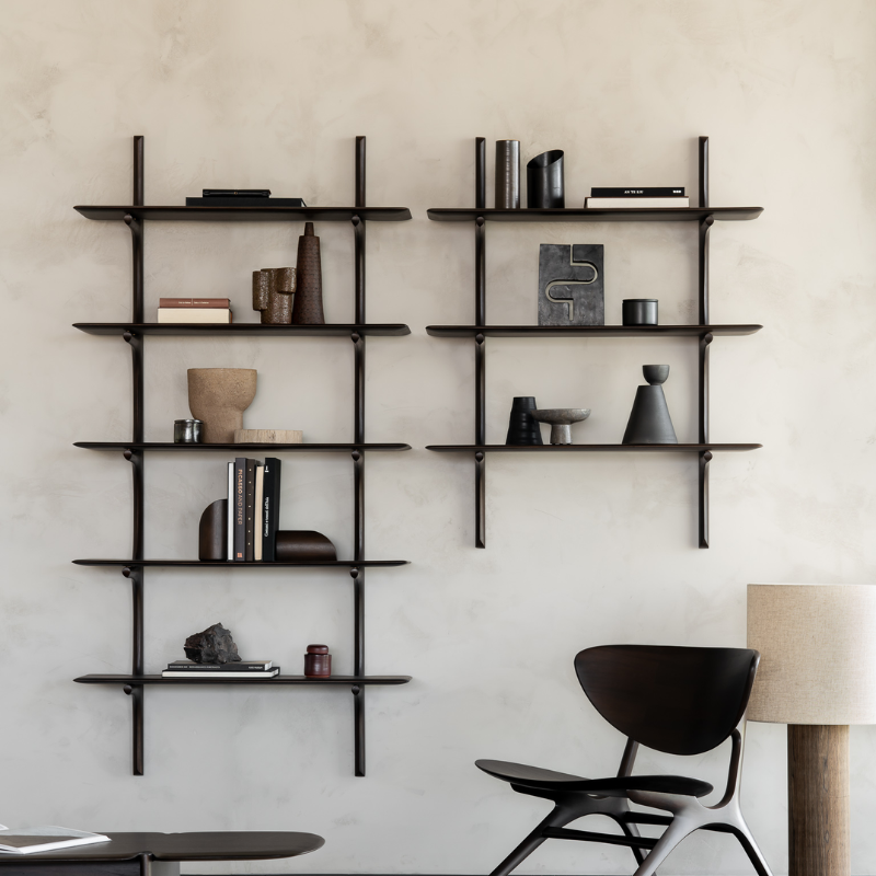 The PI Wall Shelf with Five Shelves from Ethnicraft in an office.