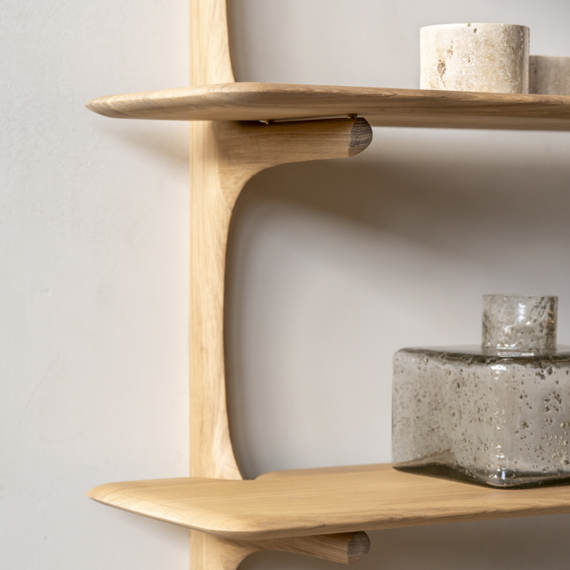 The PI Wall Shelf with Three Shelves from Ethnicraft in a home.