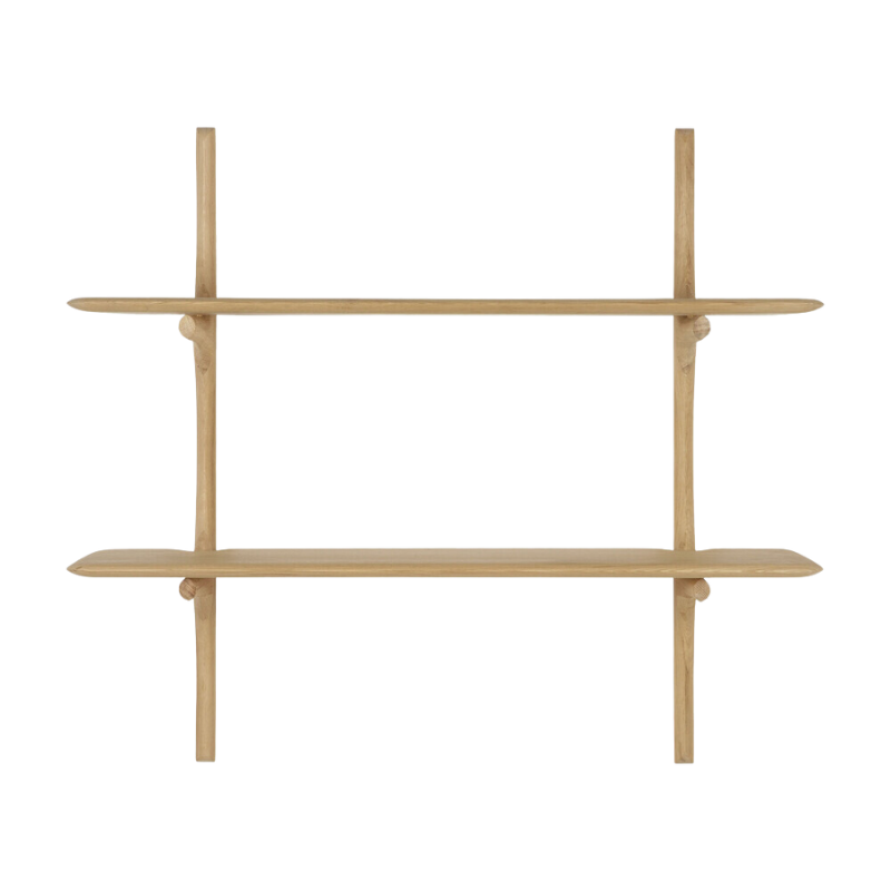 The PI Wall Shelf with Two Shelves from Ethnicraft in oak.