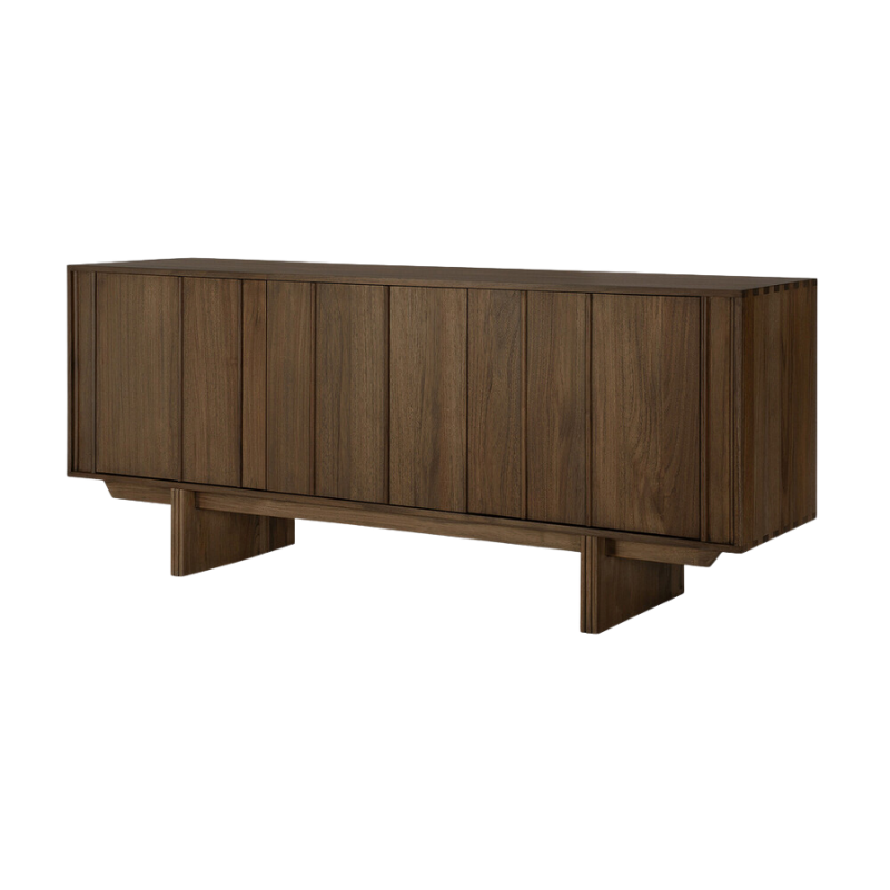 The 66.5-inch Pillar Sideboard by Ethnicraft, from a side angle.