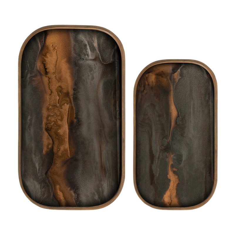 The Rectangular Organic Valet Tray Bronze Collection from Ethnicraft.