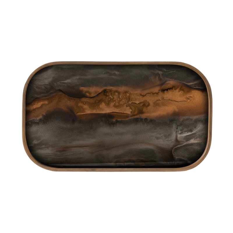 The Rectangular Organic Valet Tray Large Bronze from Ethnicraft.