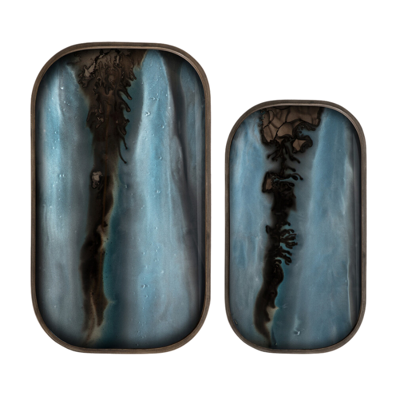 The Rectangular Organic Valet Tray Slate Collection from Ethnicraft.