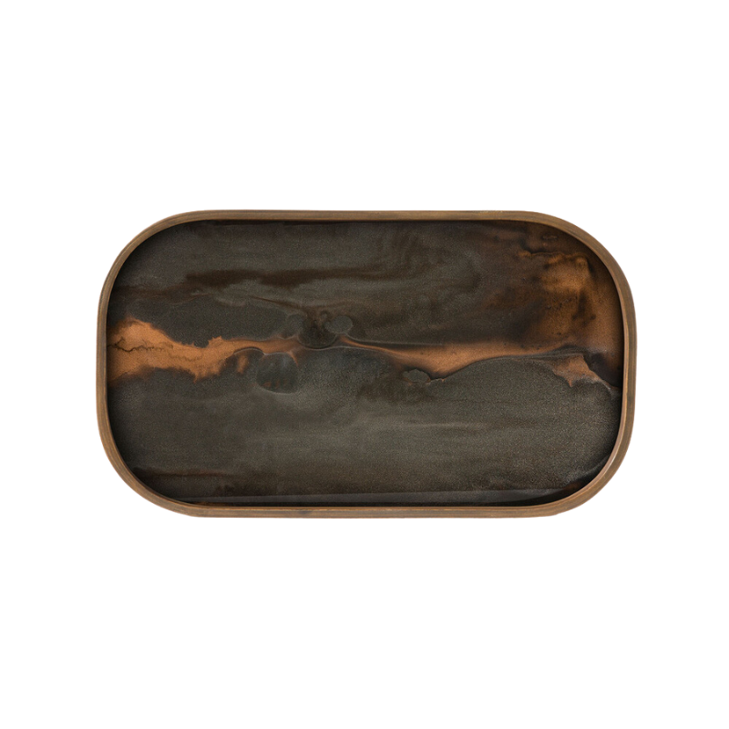The Rectangular Organic Valet Tray Small Bronze from Ethnicraft.