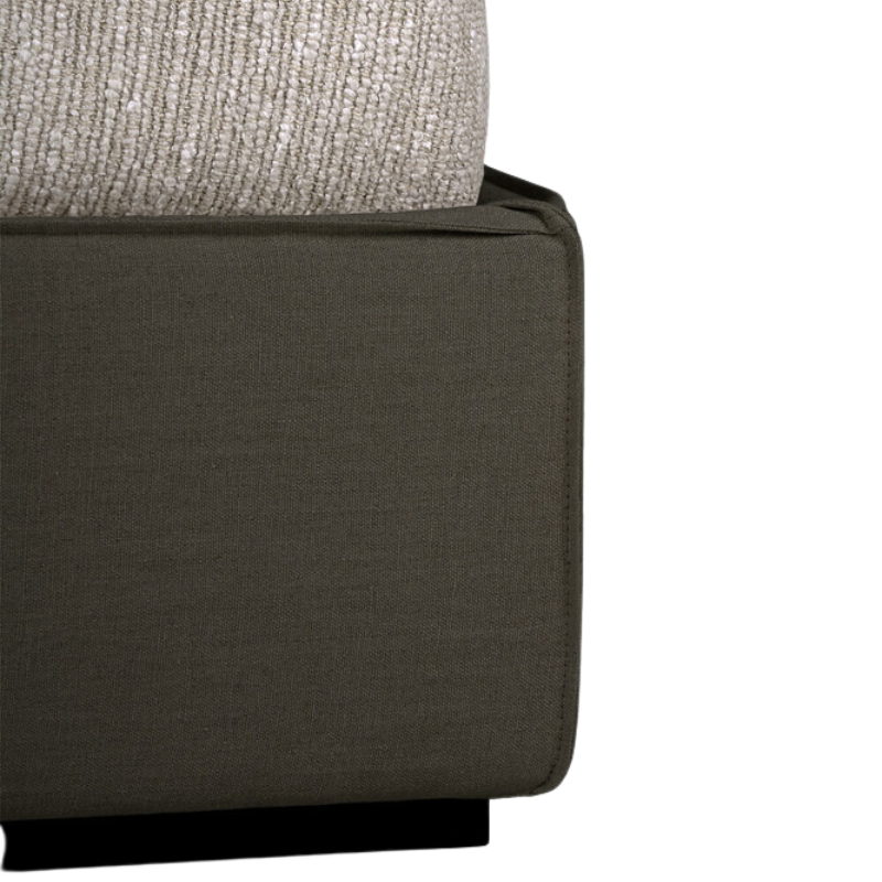 The Revive Bed from Ethnicraft in grey color close up.