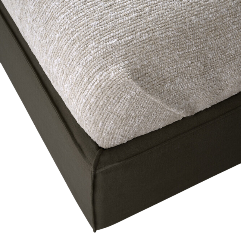 The Revive Bed from Ethnicraft in grey color corner.