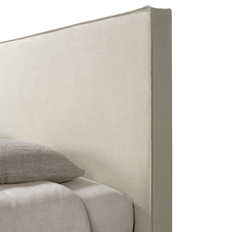 The Revive Bed from Ethnicraft in sand color in detail.