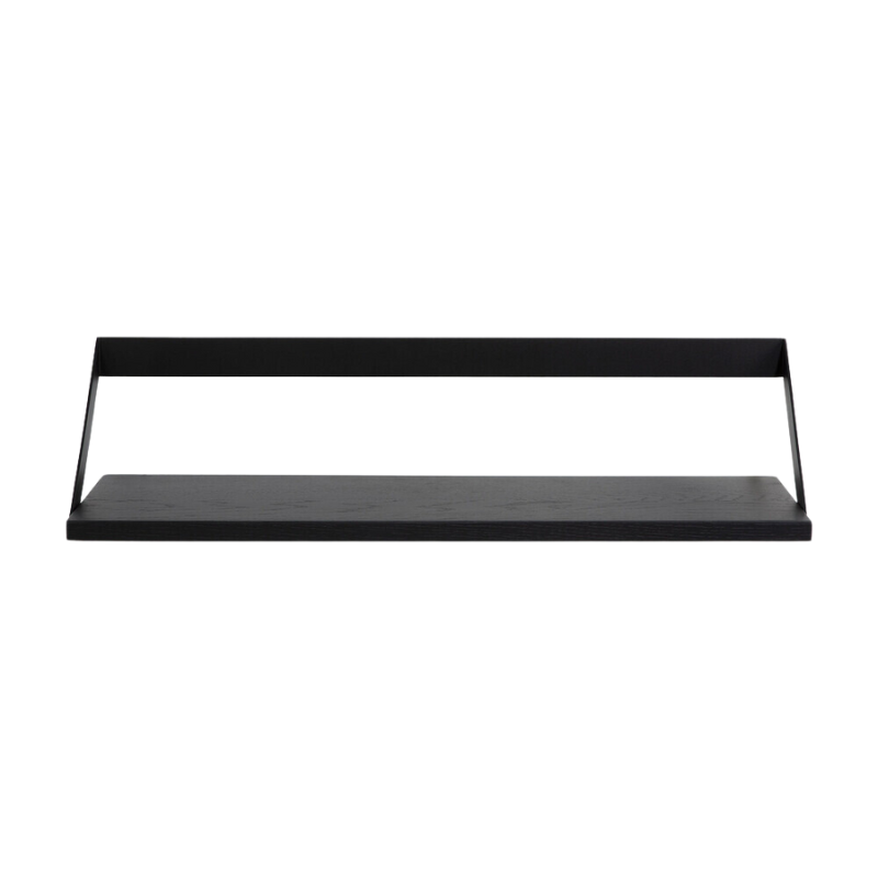 The Ribbon Shelf from Ethnicraft made with black oak wood and black metal, 28 inch size.
