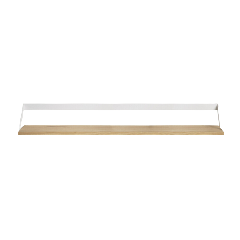 The Ribbon Shelf from Ethnicraft made with oak wood and white metal, 55.5 inch size.