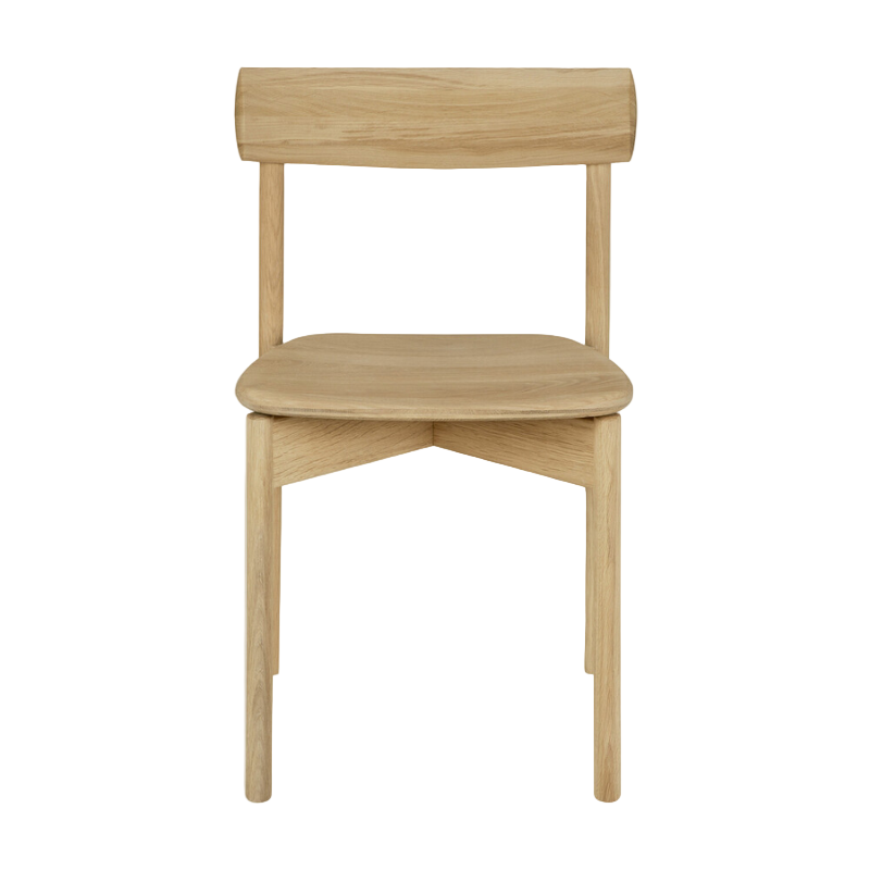 The Risu Dining Chair by Ethnicraft from a front angle.