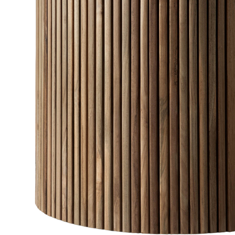 The Roller Max Outdoor Dining Table from Ethnicraft with base close-up.