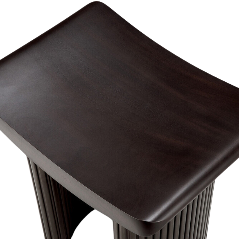 The Roller Max Stool from Ethnicraft focusing on the seat.