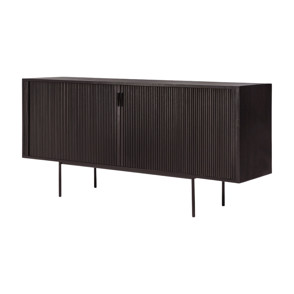 The 66-inch Roller Max Sideboard from Ethnicraft in teak off black.