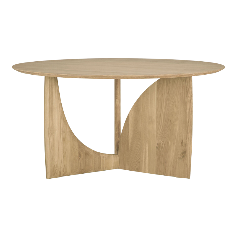 The Round Geometric Dining Table from Ethnicraft in oak.
