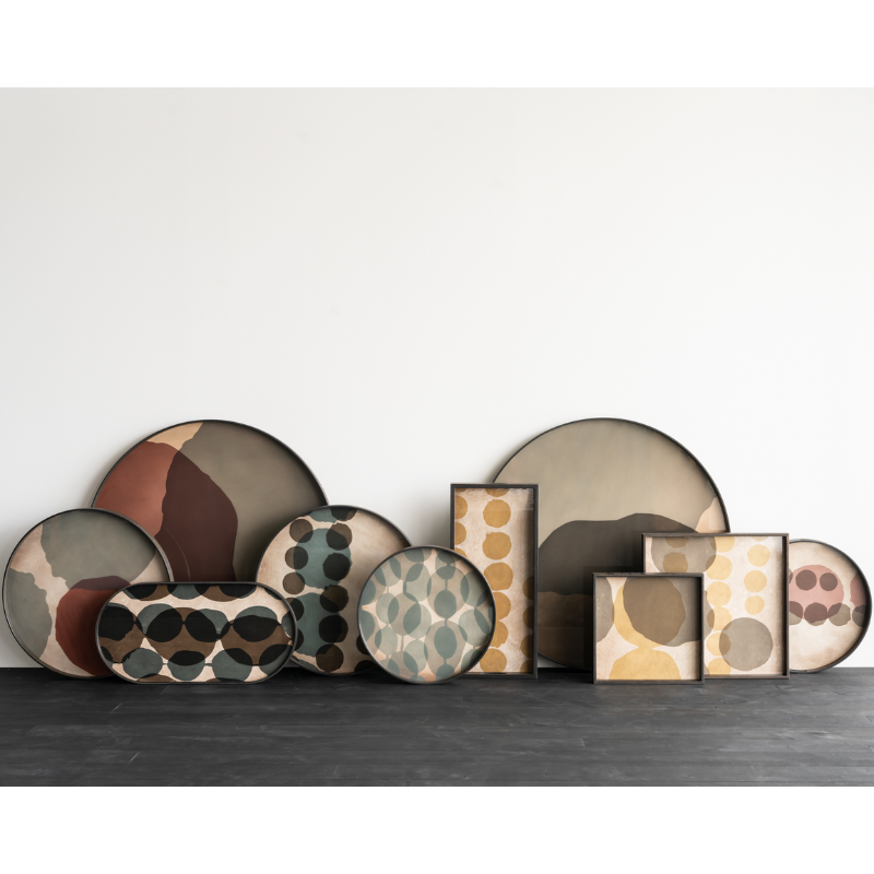 The small and medium round Layered Dots Glass Tray from Ethnicraft with a variety of trays. all-groups