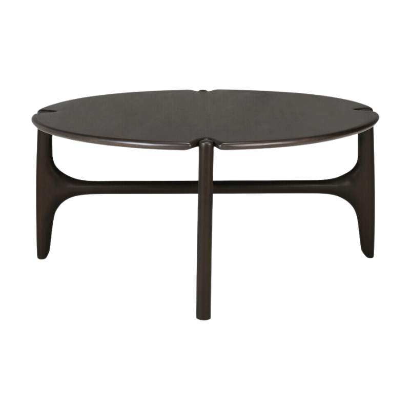 The Round PI Coffee Table from Ethnicraft large size from the side.