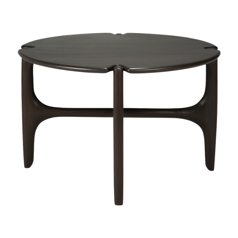 The Round PI Coffee Table from Ethnicraft small size from the side.