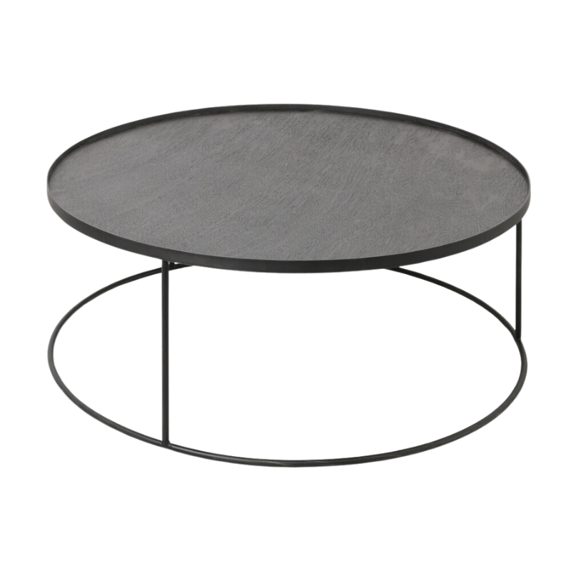 The Round Tray Coffee Table from Ethnicraft at an angle.