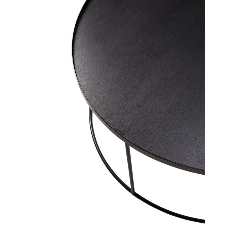 The Round Tray Coffee Table from Ethnicraft focusing on the tabletop.