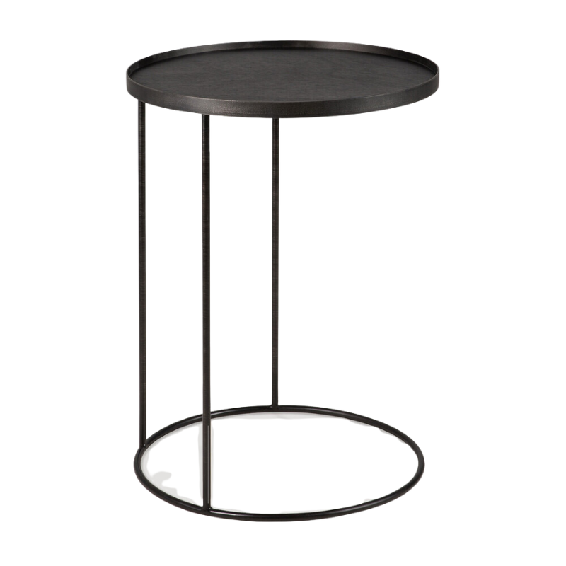 The round Tray Side Table from Ethnicraft from the back.