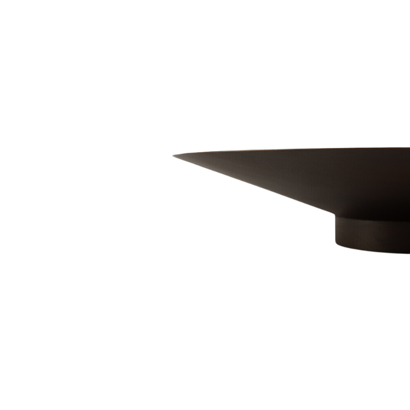 The Satellite Bowl from Ethnicraft made from solid dark brown mahogany from the side.